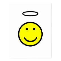 Smiley Face Halo Post Cards