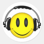 Smiley Face Headphones Stickers