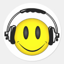 Smiley Face Headphones Stickers