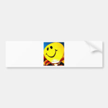 Smiley Face Hot Air Balloon Bumper Stickers