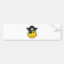Smiley Face Pirate Bumper Sticker