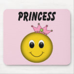 Smiley Face Princess with Crown Mouse Pads