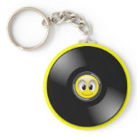 SMILEY FACE RECORD ALBUM keychains