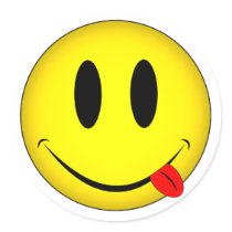 Smiley Face Tongue Round Sticker