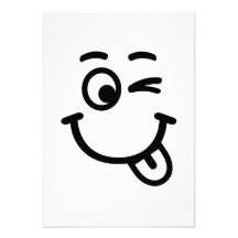 Smiley face wink personalized invite