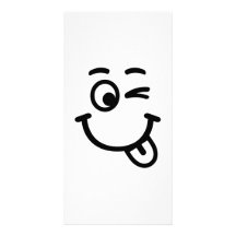 Smiley face wink photo card template