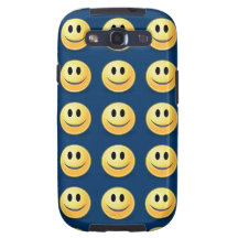 Smiley Faces on Blue Samsung Galaxy Case Galaxy S3 Cases
