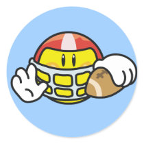 Smiley Football T-shirts and Gifts Round Sticker