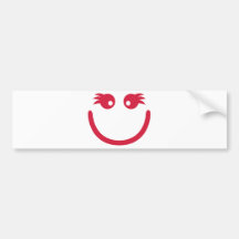 Smiley girl face bumper stickers