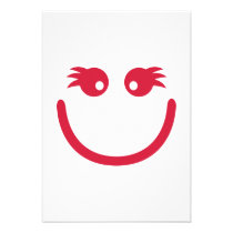 Smiley girl face invitations