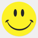 Smiley Happiness Face Round Stickers
