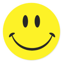 Smiley Happiness Face Round Stickers