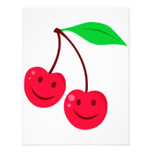 smiley happy face cherries custom invitations