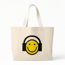Smiley Headphones Canvas Bag