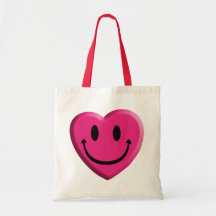 Smiley Heart Big Mouth Canvas Bag