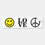 Smiley LOVE Peace Bumper Sticker
