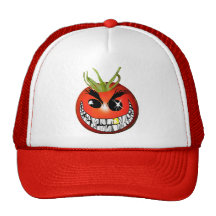 Smiley mauvais de tomate casquette
