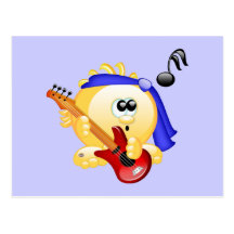 Smiley Music Guitar Player Postcards