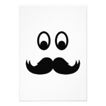 Smiley Mustache invitations