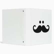 Smiley Mustache face 3 Ring Binder