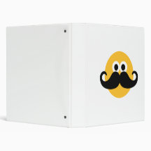 Smiley Mustache face 3 Ring Binders