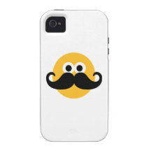Smiley Mustache face Case-Mate iPhone 4 Cases