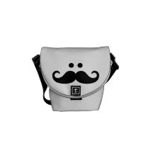 Smiley Mustache face Courier Bags