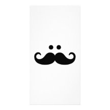 Smiley Mustache face Customized Photo Card