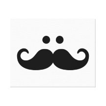 Smiley Mustache face Gallery Wrap Canvas