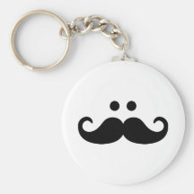 Smiley Mustache face Key Chain