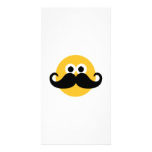 Smiley Mustache face Personalized Photo Card