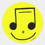 Smiley Notes Round Sticker