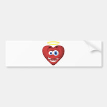 Smiley red heart angel bumper sticker