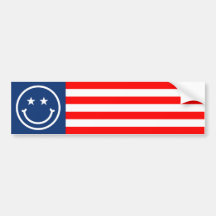 Smiley Red, White and Blue Bumper Stickers