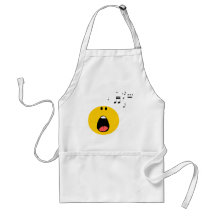 Smiley singing his little heart out apron