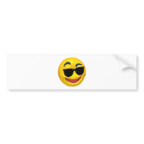 smiley wearing dark sun glasses bumper sticker