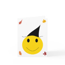 Smiley witch. Halloween t-shirts, cards and gifts.