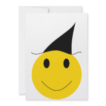 Smiley witch. Halloween t-shirts, cards and gifts. Personalized Invites