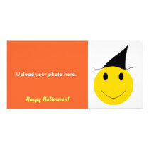 Smiley witch. Halloween t-shirts, cards and gifts. Custom Photo Card