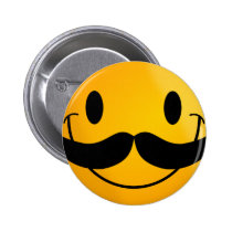 Smiley with Moustache buttons