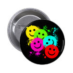 SMILEYS AND PAINT SPLATTER PINBACK BUTTON