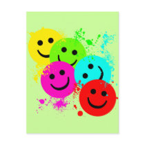SMILEYS AND PAINT SPLATTER POSTCARD