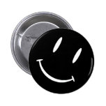 SMILIE BLACK WHITE ANSTECKNADELBUTTON