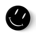 SMILIE BLACK WHITE ANSTECKNADELBUTTON
