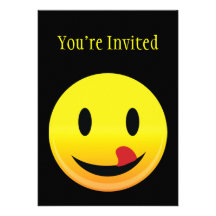 Smilie Face Lick Lips Custom Announcements