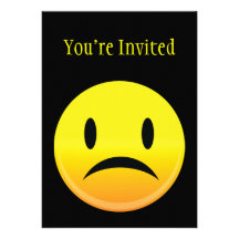 Smilie Face Sad Custom Announcements