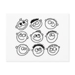 Smilie Faces Postcard
