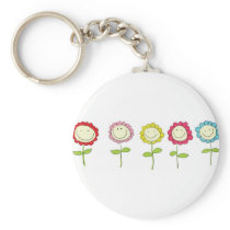 Smilin' Flowers Key Chain