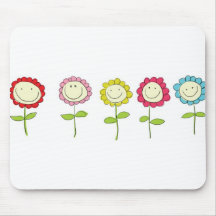 Smilin' Flowers Mouse Mat