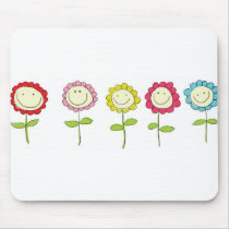 Smilin' Flowers Mouse Mat